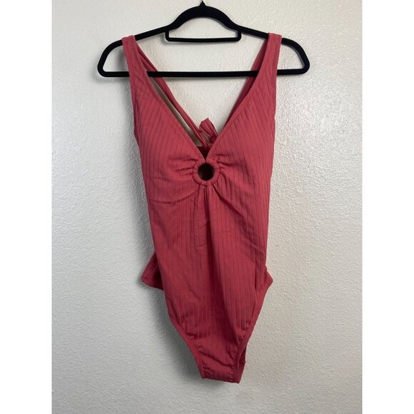 NEW Kona Sol Swimsuit size Large  One Piece Coral Vacation Beach Medium Coverage - Picture 1 of 11